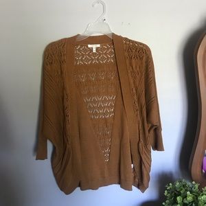 never worn taupe/ gold cardigan sweater